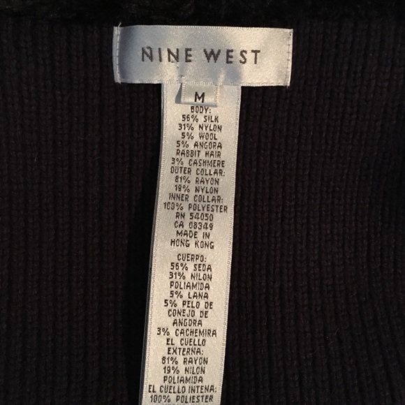 9 West Faux Fur Collar Sweater Jacket - Picture 6 of 6